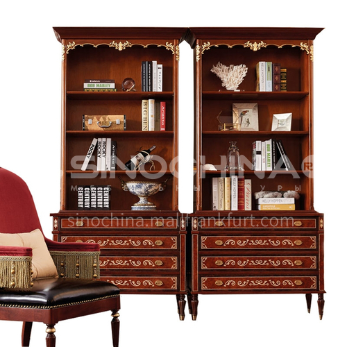 LS-LSSG-1 Home office mahogany E0 solid wood multilayer board shell inlaid veneer parquet bookcase